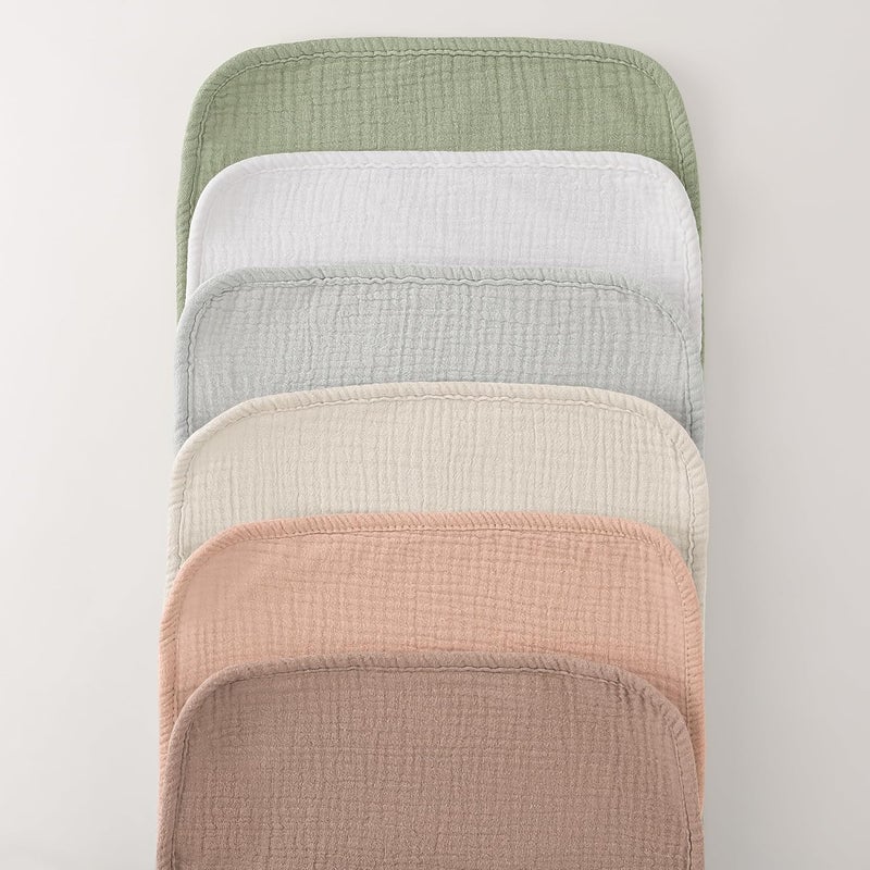 Bearmoss Muslin Burp Cloths, 100% Cotton Baby Burping Clothes, Large Extra Soft Absorbent for Unisex Newborn Boy and Girl, 20x10in, 6 Pack - Image 3